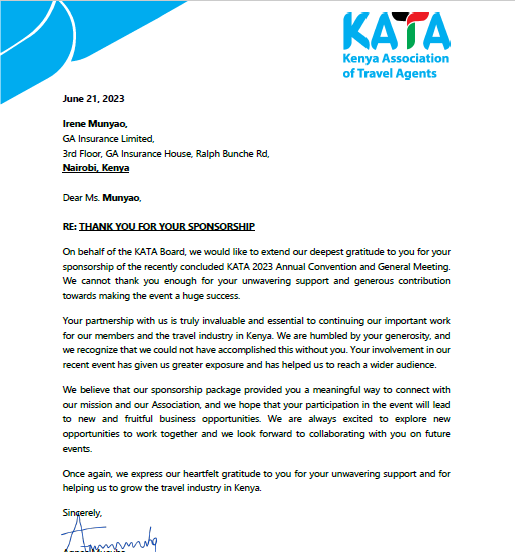 GA Insurance – Thank You Note